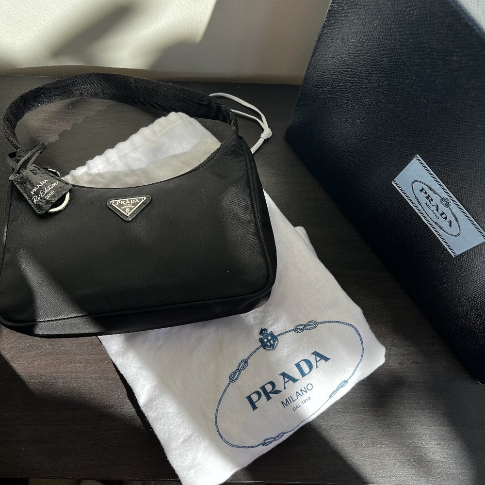 Prada Mini Re-edition 2000 Black Nylon Shoulder Bag